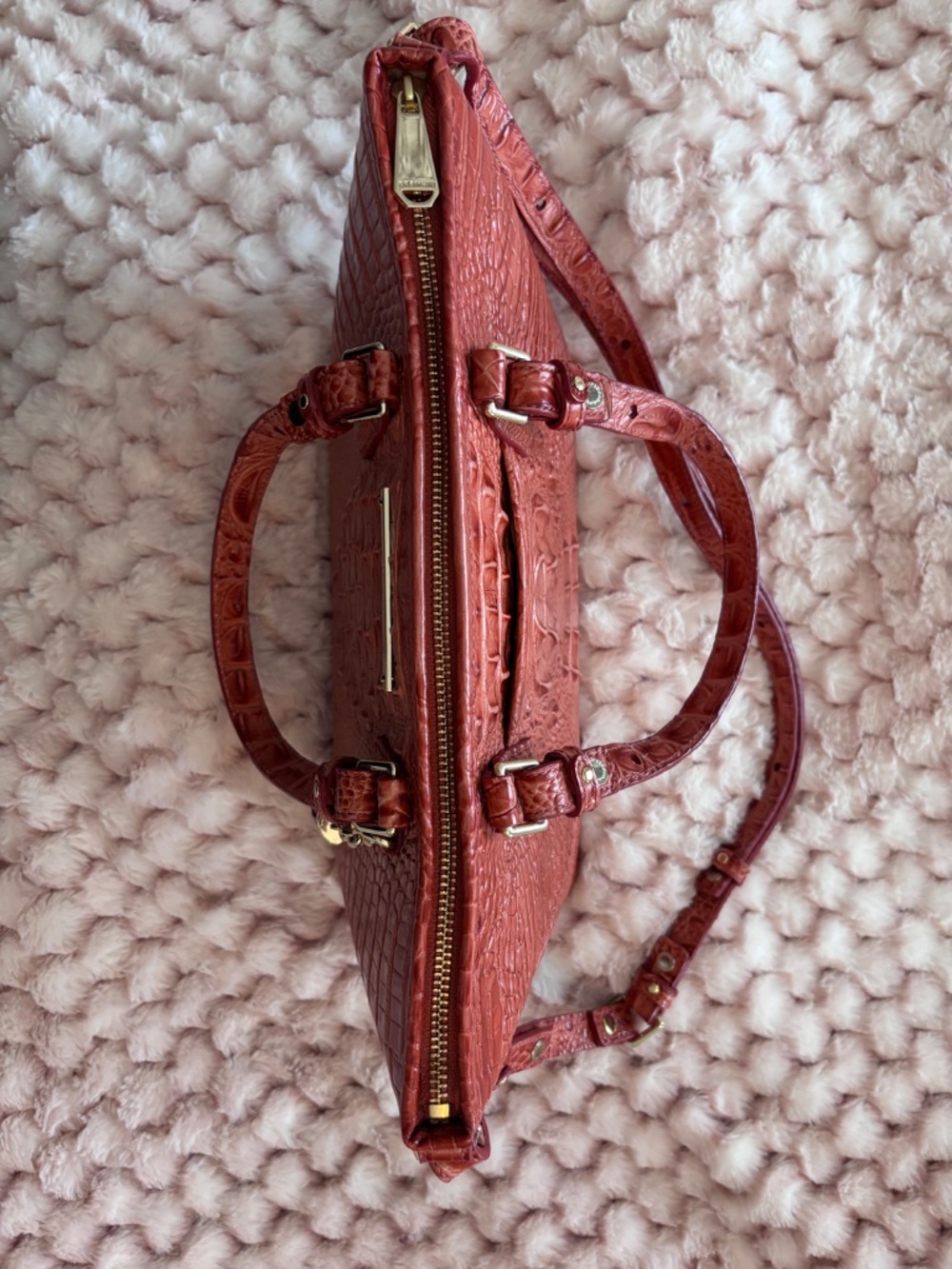 EUC Brahmin Melbourne Satchel and Matching Wallet in Beautiful Pecan - Picture 9 of 16